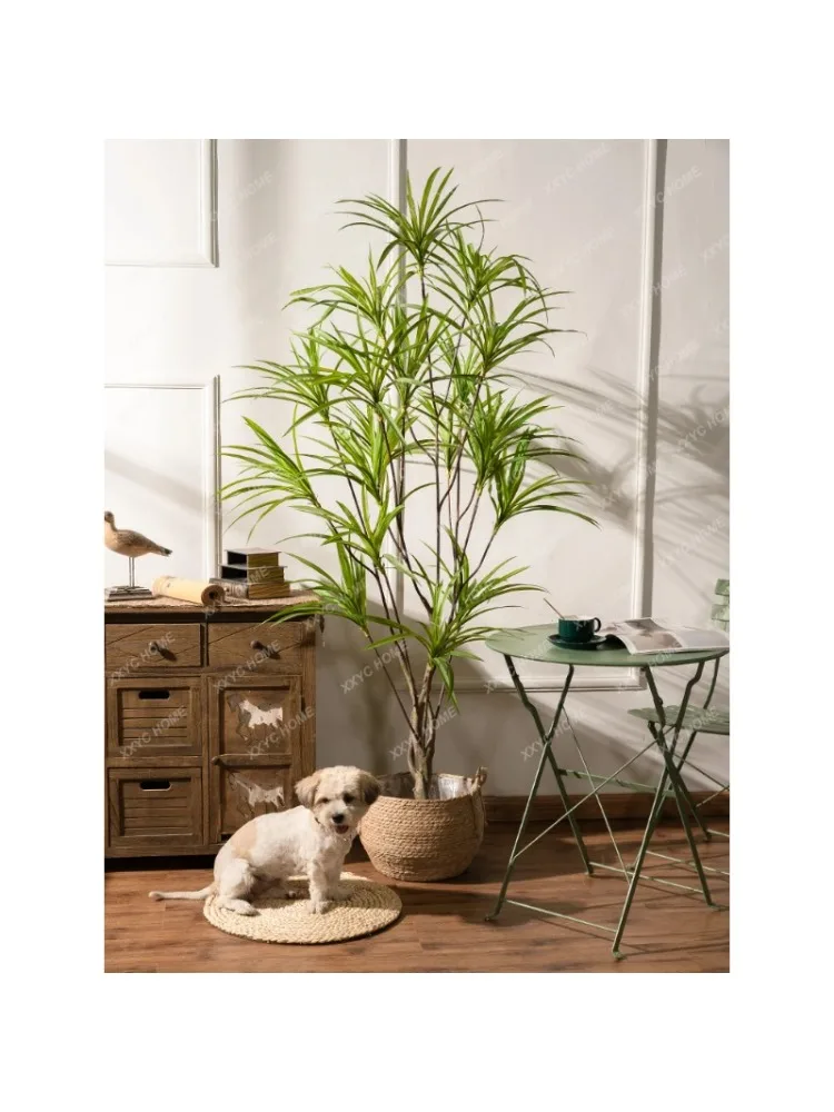 

Nordic Simulation Dracaena Marginata Dracaena Potted Green Plant Fake Trees Indoor Living Room Bonsai Window Decoration