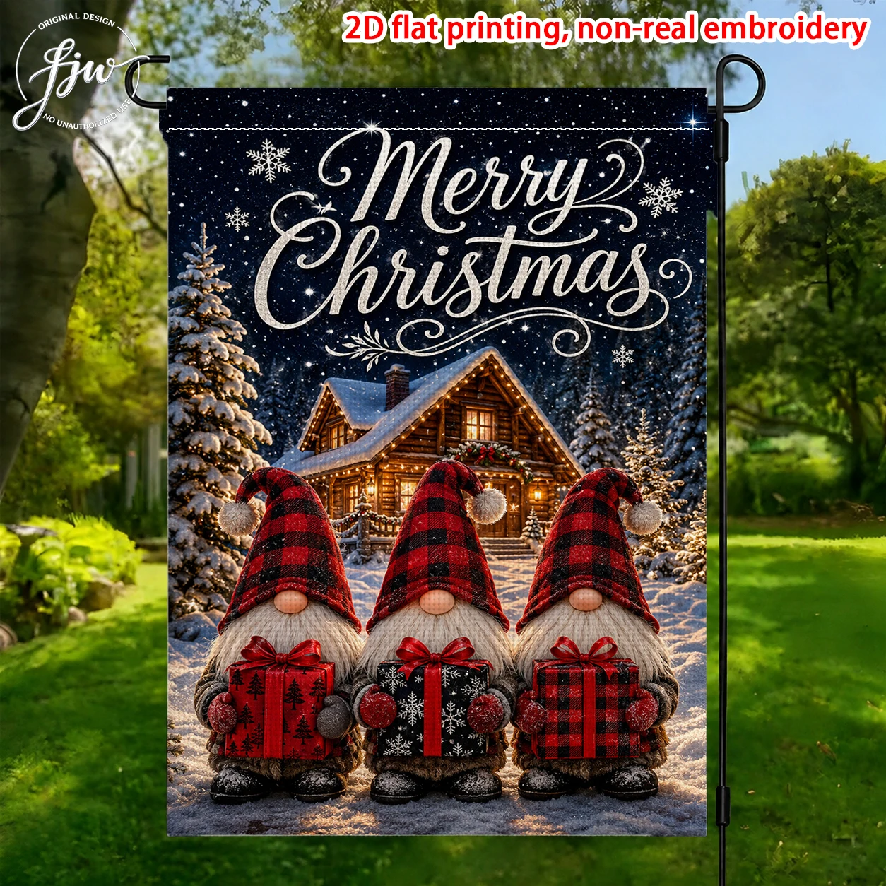 1pc Christmas Garden Flags  Seasonal Holiday Yard Flags for Outdoor Winter Decor