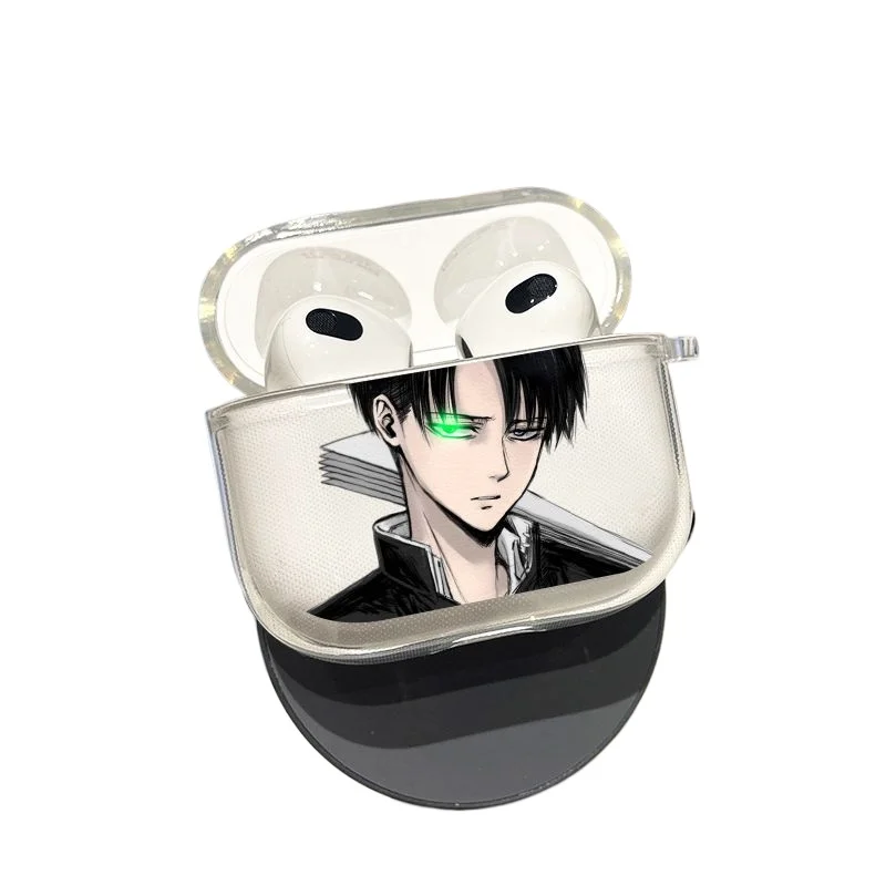 

Attack on Titan Levi Ackerman Soft Case for AirPods Pro Pro2 3 Earphone Case Cartoon Silicone Anti-fall Protective Cover Gifts