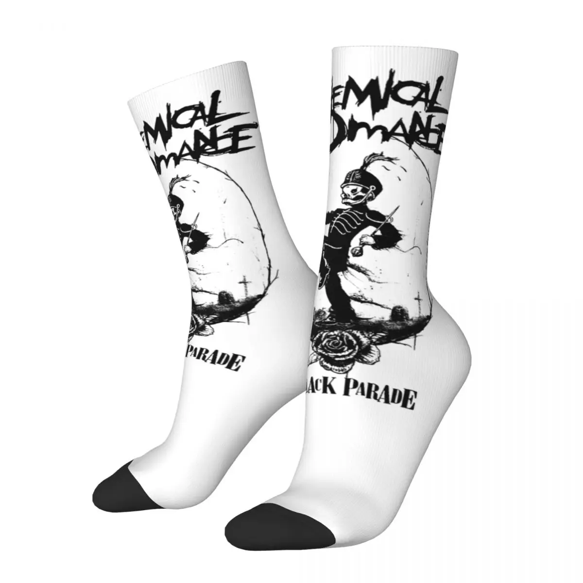 Meias de poliéster engraçadas felizes para homens e mulheres, Crazy My Chemical Romance, meias esportivas, primavera, verão, outono, inverno