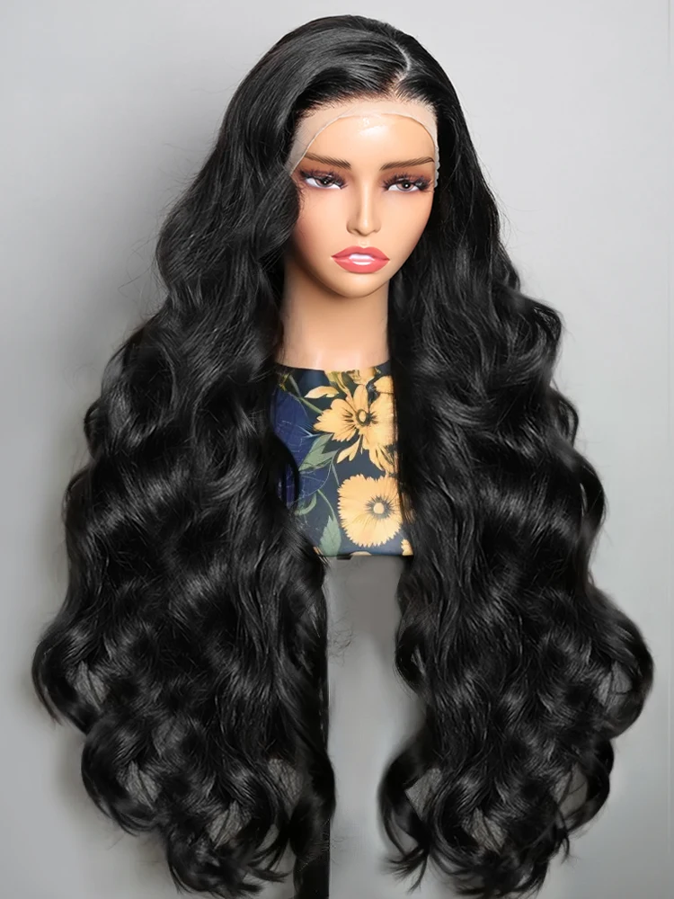 180% Body Wave 13x4 HD Transparent Lace Front 100% Human Hair Wig 13x6 Lace Frontal Wigs 30 40 Inch Pre Plucked For Women