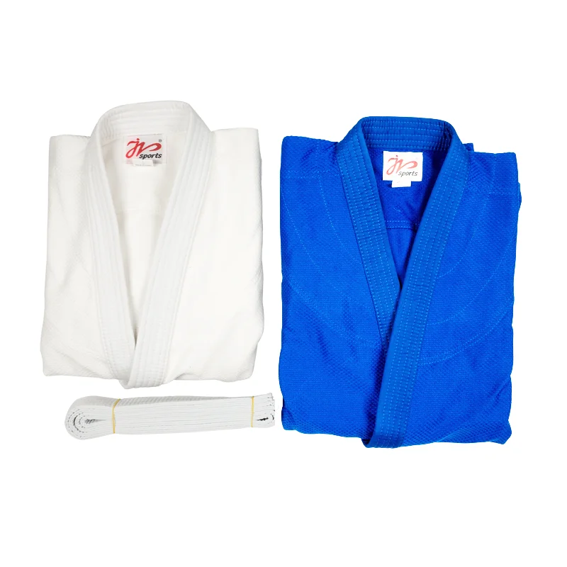 Professional Made Martial Arts Uniform - Single Weave Blue White Kimono - Perfect For Competition Or Training With Belt