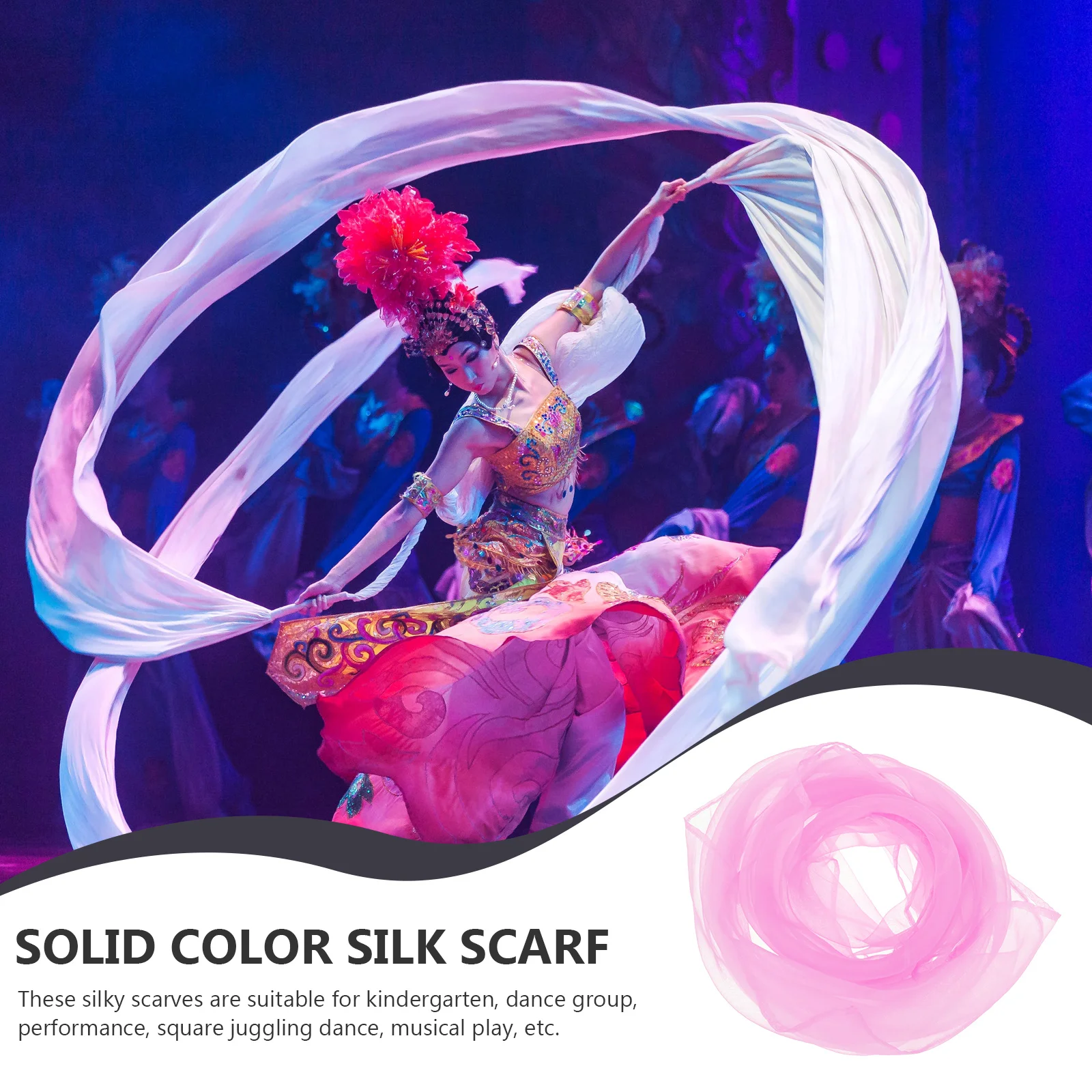 

10 Pcs Music Solid Color Square Scarf Toddler s Dance Silk Chiffon Party Props