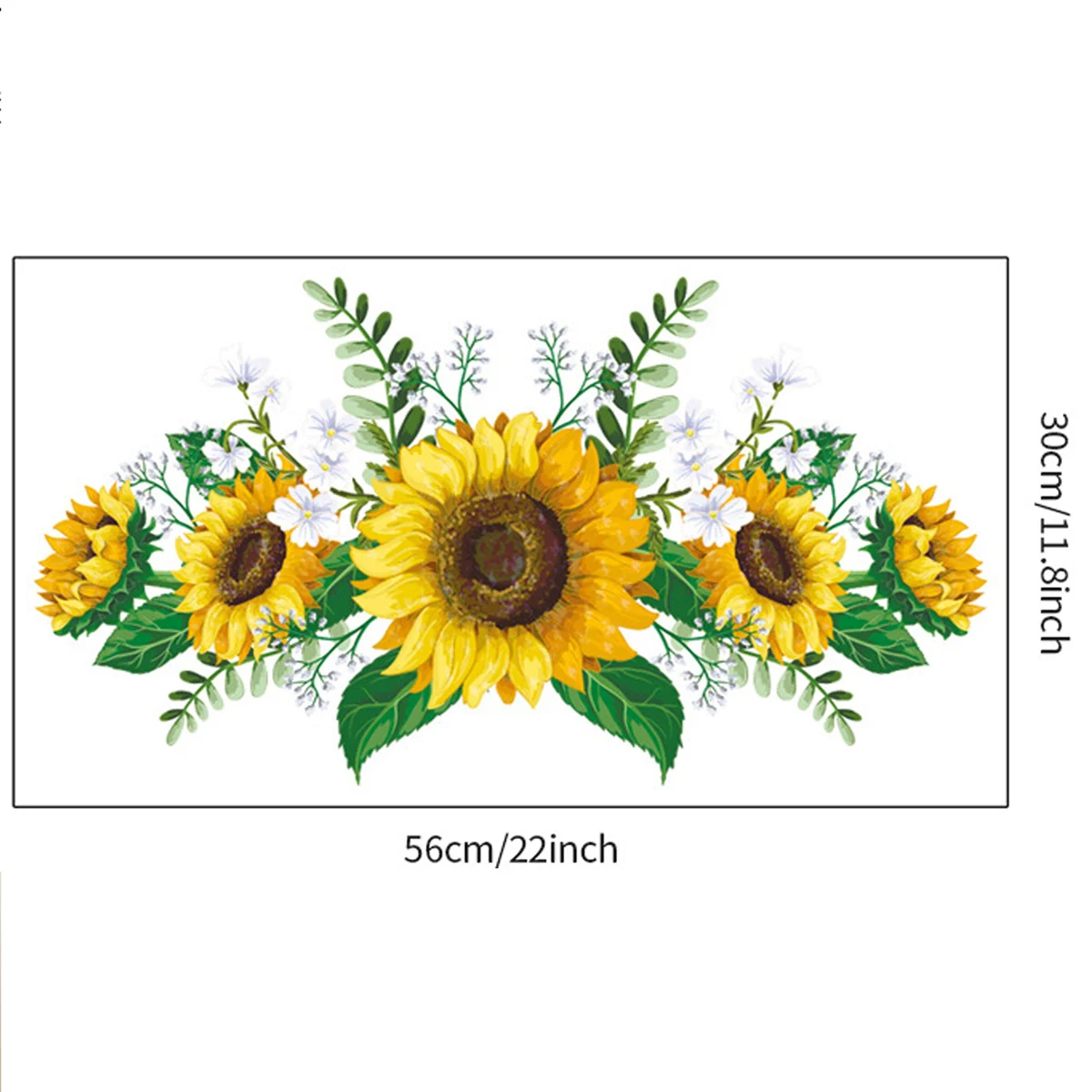 Sunflower wall paste living room background wall Bedroom flower decoration beautify cabinet door wall sticker