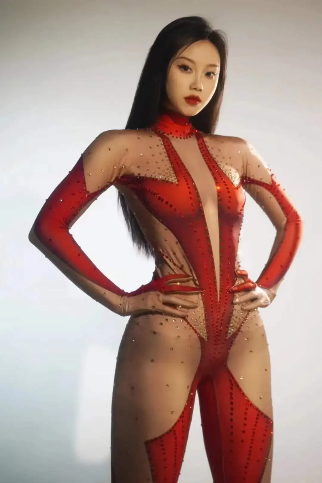 Vrouwen Pole Dance Spandex Strass Stretch Jumpsuits Voor Stadium Slijtage Drag Queen Kostuum Nachtclub Party Outfit