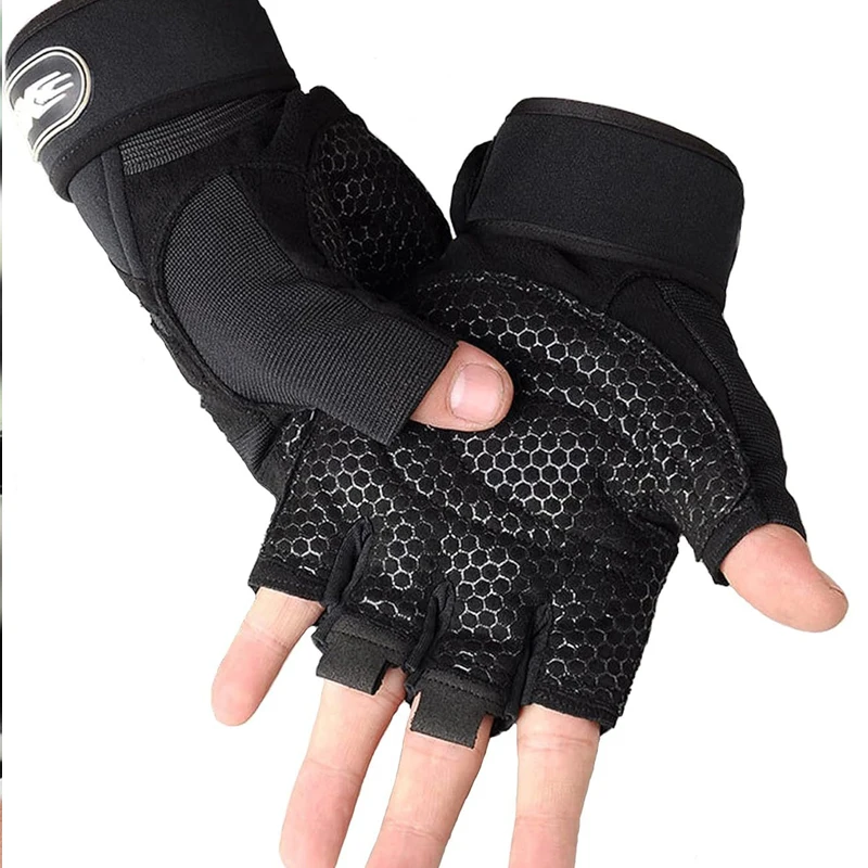 Fitness Half Finger Gloves Men And Women Wrist Guard Sports Dumbbell Riding Non Slip Horizontal Bar Exercise Training image 5
