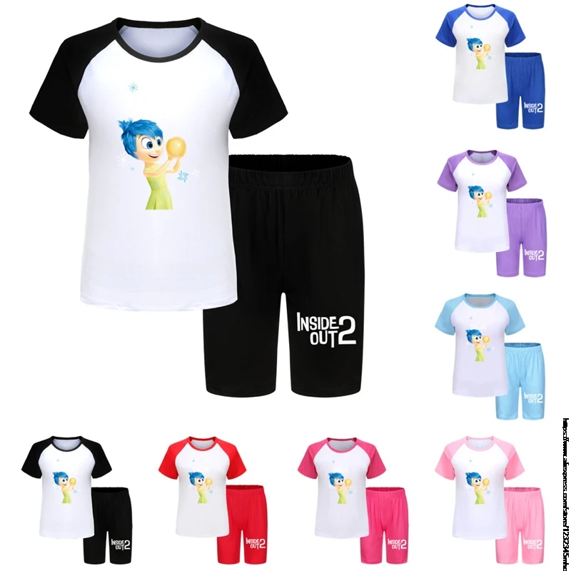 Conjunto infantil de t-shirt e shorts estampados, roupas casuais, out2 pcs, primavera, verão, quente, meninos, meninas, terno de moda, melhor presente, out2