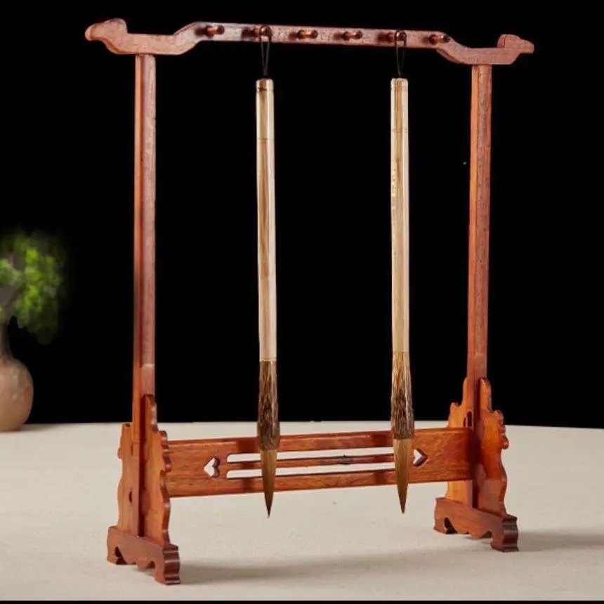 redwood-brush-holder-calligraphy-supplies-wooden-small-ganoderma-lucidum-eight-needles-four-treasures-of-the-study-clearance