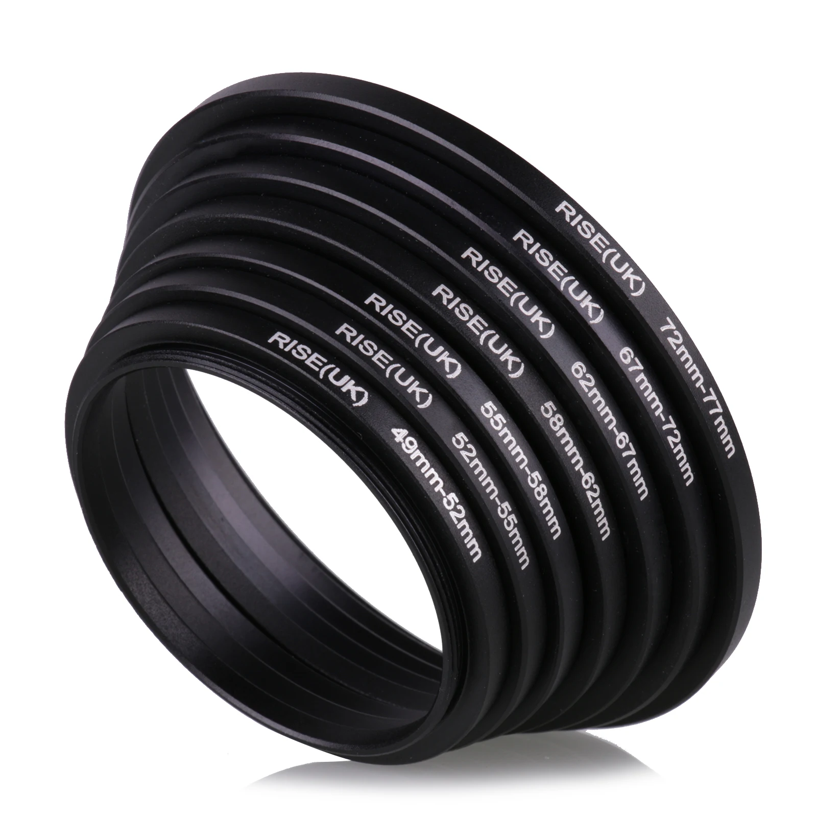RISESPRAY 7pcs Filter Step Up Rings Adapter 49-52-55-58-62-67-72-72mm 49mm-77mm Filter Lens Camera Accessories High Quality