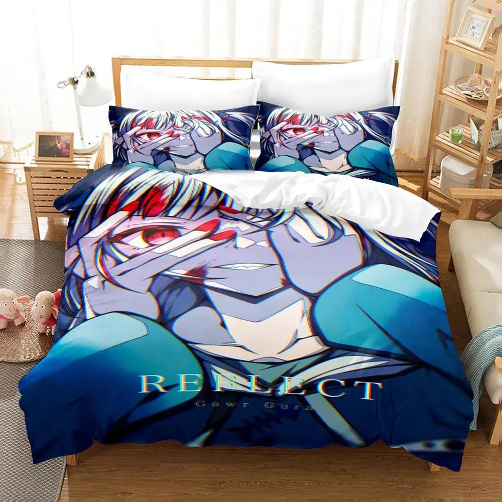 

Gawr Gura Reflect Fanart holoMyth Bedding Set Duvet Cover Bed Set Quilt Cover Pillowcase Comforter king Queen Size Boys Adult