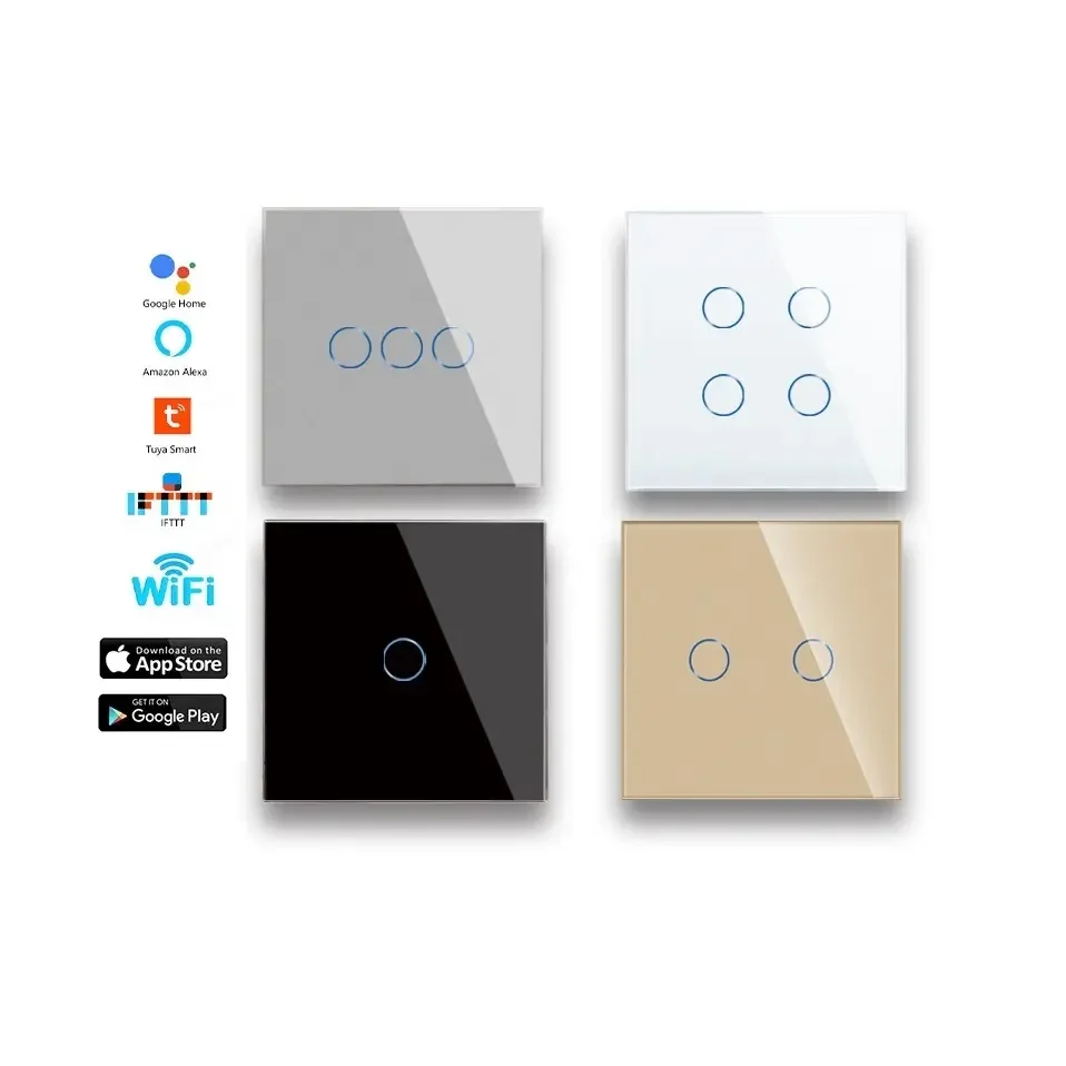 

UK/EU Standard Wholesale Smart Switch google Alexa Amazo Smartlife Tuya App Zigbee Wifi Remote Control Switches and Socket