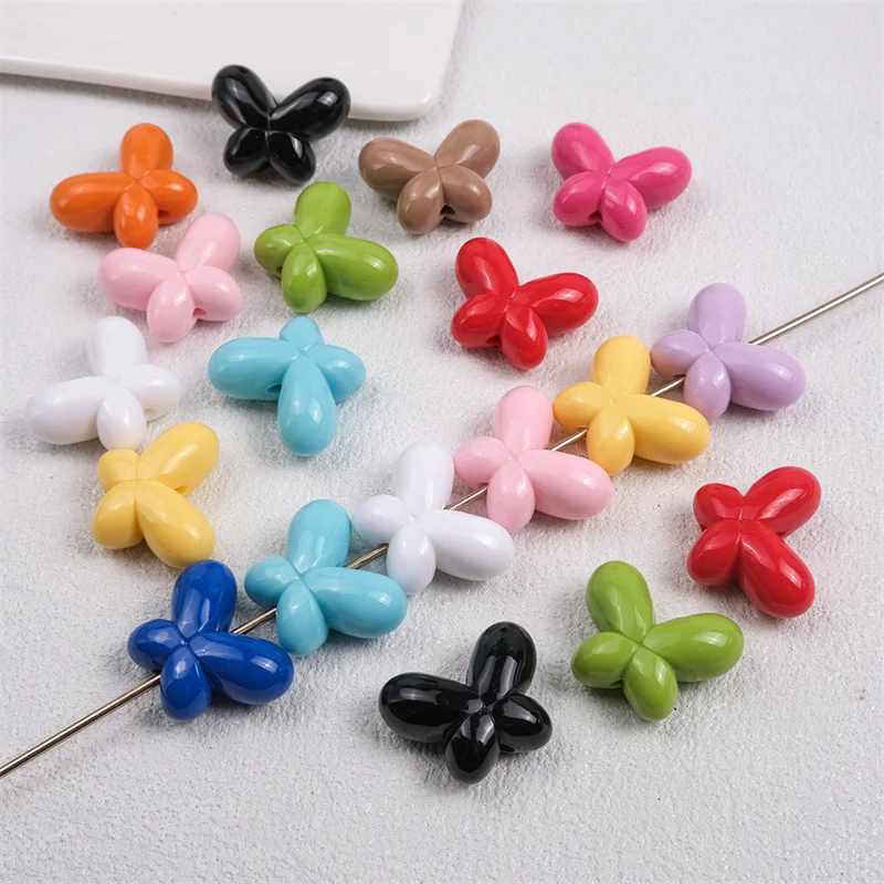 

Оптовая продажа, 50 шт./лот, цветной принт, животные, мультяшная форма бабочки, смоляные бусины с прямыми отверстиями, ювелирные изделия своими руками, аксессуары для волос для одежды