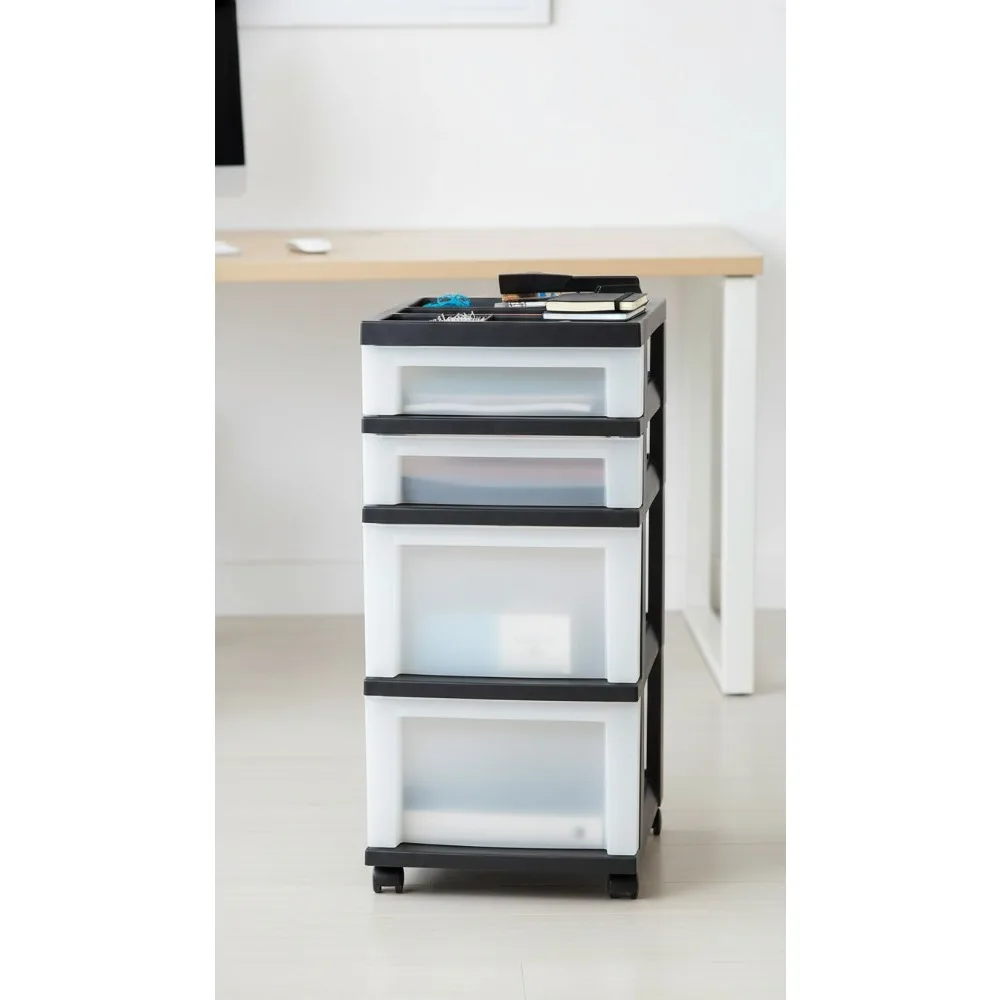 

Тележка на колесиках с 4 ящиками, мобильный органайзер для принадлежностей для рукоделия, класса, ванной комнаты и прачечной