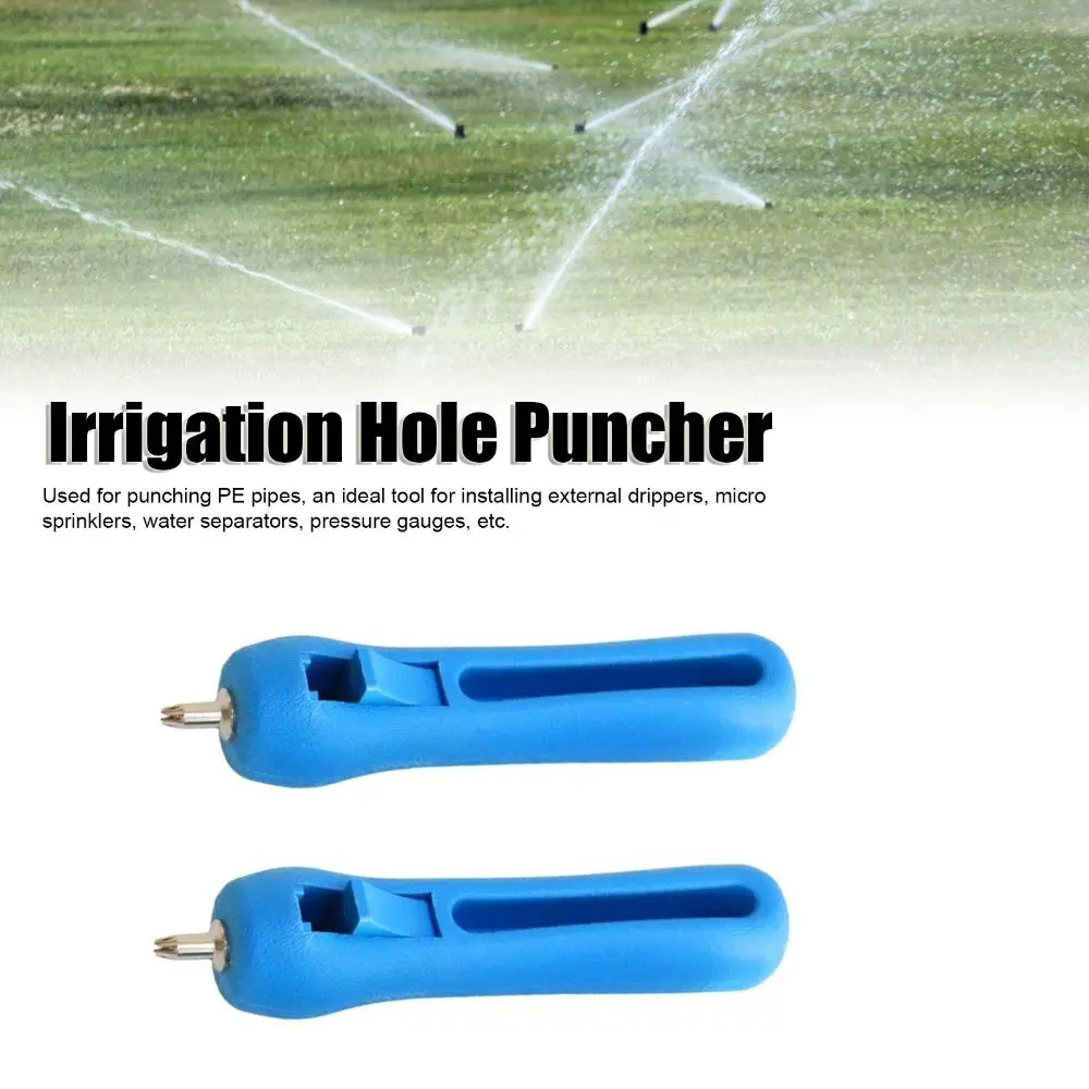 2PCS 4mm Hole Drip Irrigation Hole Punch Tool Plastic,stainless Steel Push Needl Irrigation Hole Puncher Lightweight Blue