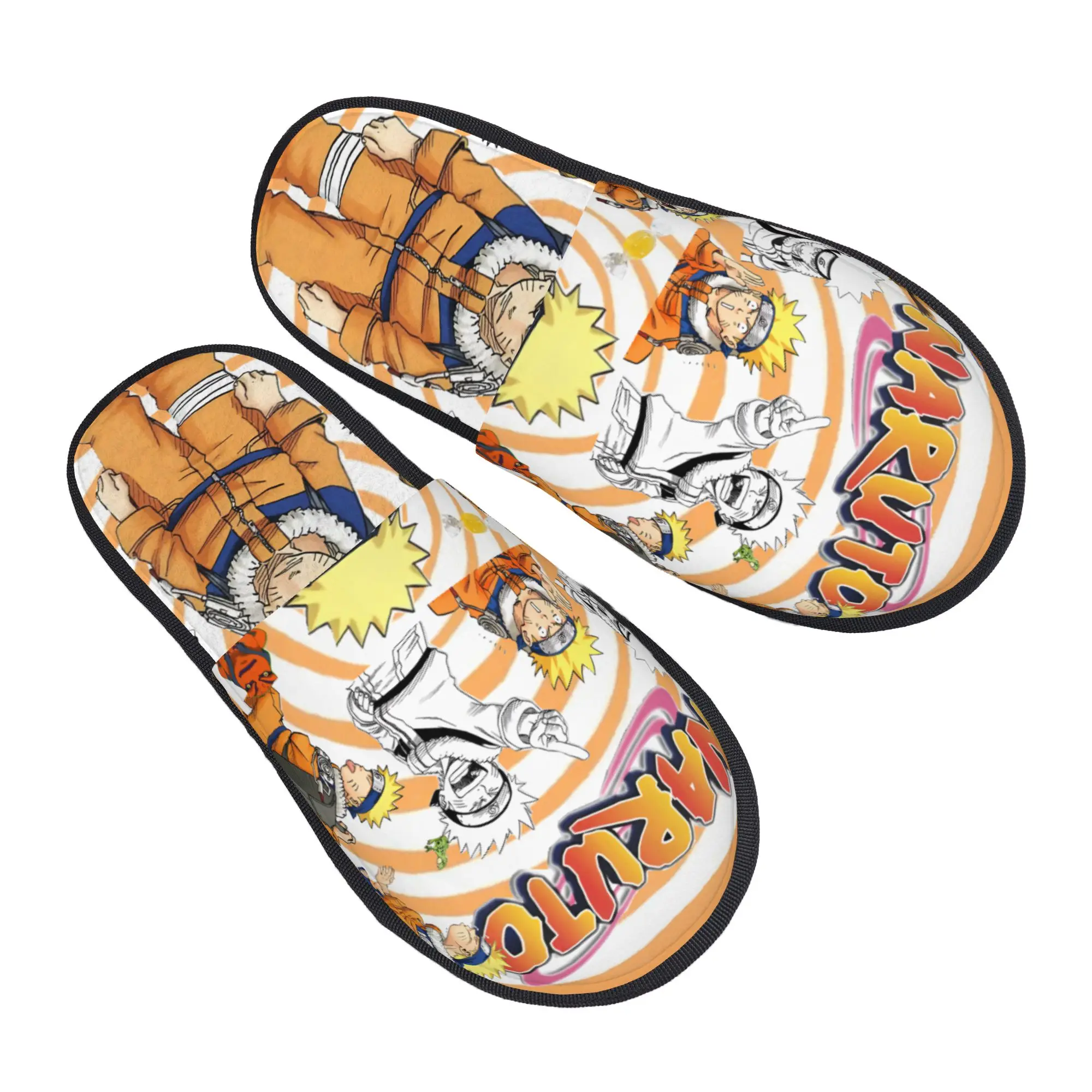Custom N-Narutoes Akatsukis House Slippers Women Cozy Memory Foam Japanese Anime Slip On Bedroom Slipper Shoes