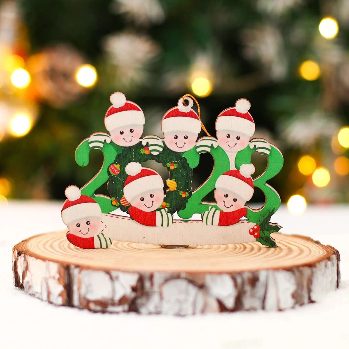 Christmas Tree Wooden Hanging Pendant DIY Personal Family Christmas Decorations For Home 2023 Navidad Ornament New Year 2024