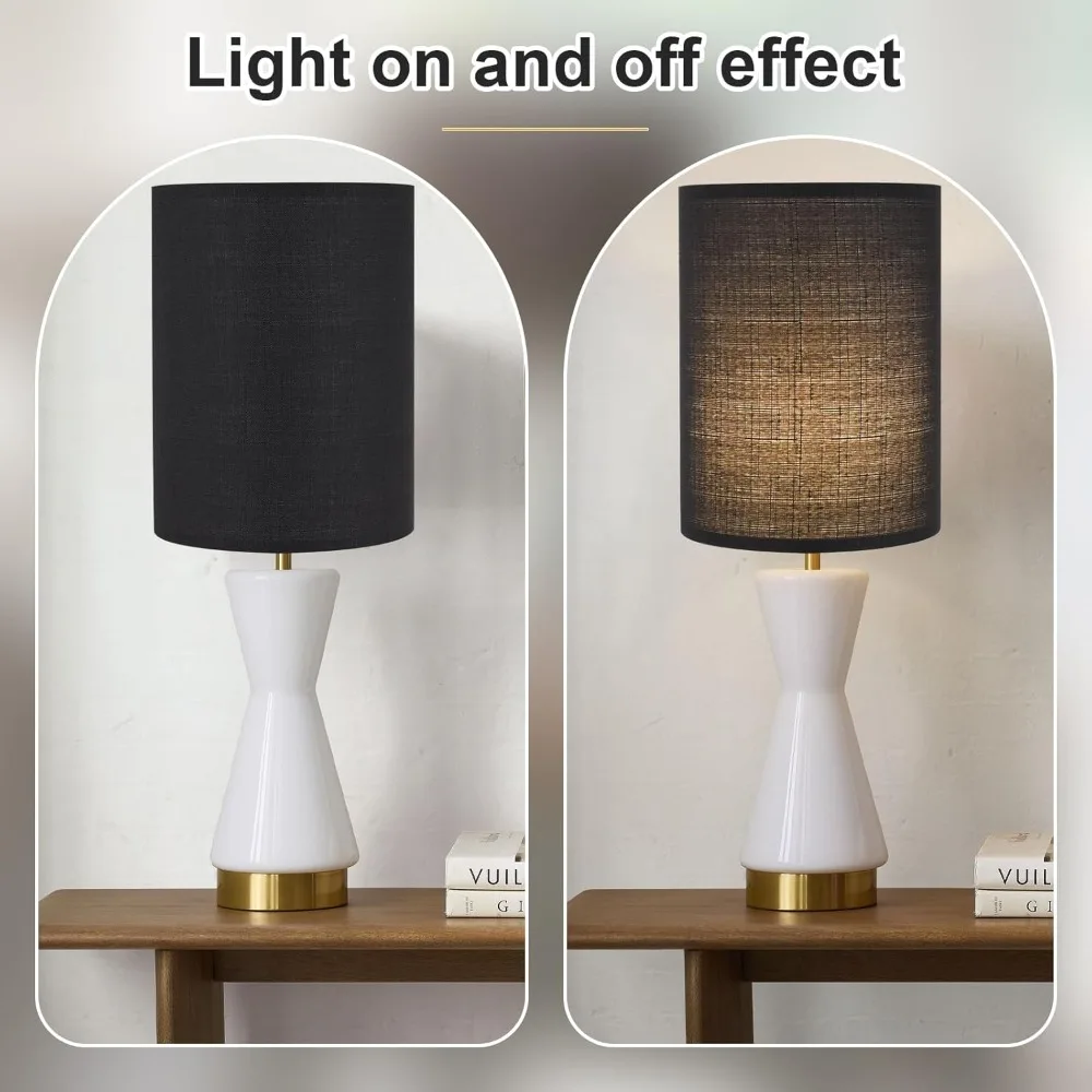 عاكس الضوء طبل طويل القامة من الكتان الأسود، 10 بوصة علوية × 10 بوصة سفلية × 13 بوصة غطاء مصباح عالي، بديل لظل المصباح لمصابيح الطاولة والأرضية، ص