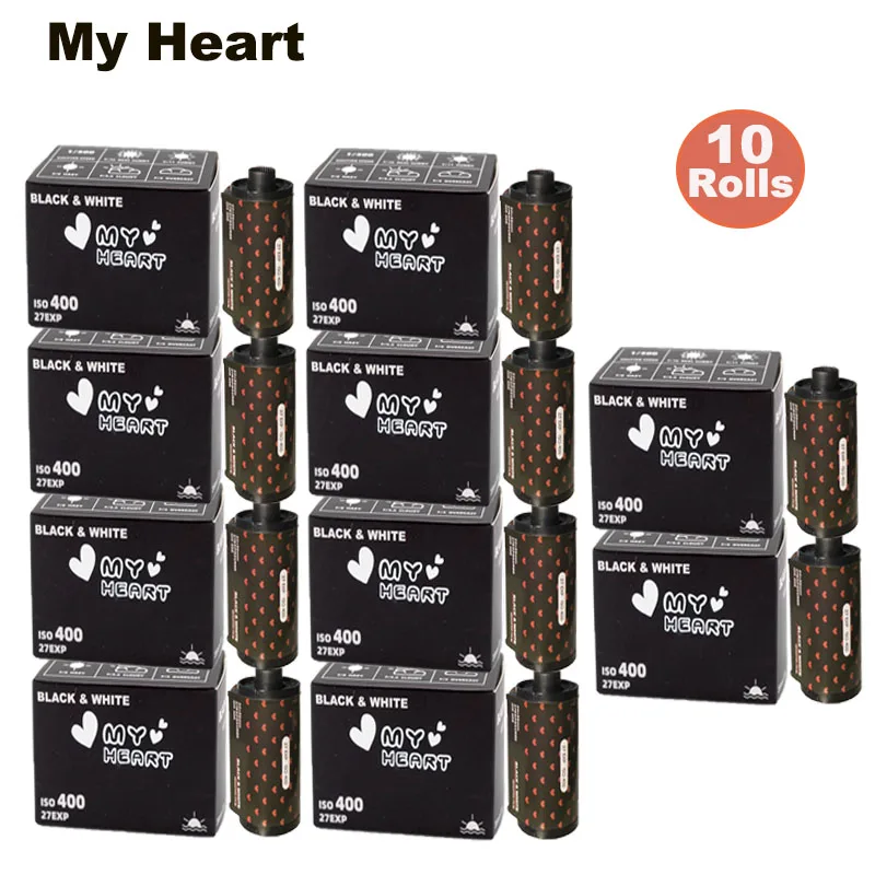 1-10 Rolls Sweetheart Film My Heart 400 Black And White Film 135 Negatives 27Exp Rolls For Kodak Film Camera M35/M38/H35 Film