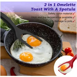Multifunction 2 In 1 Spatula Tongs for Kitchen Egg Steak Toast Ham Fried Tongs Non Stick Tongs Novel Kitchen Accessories
