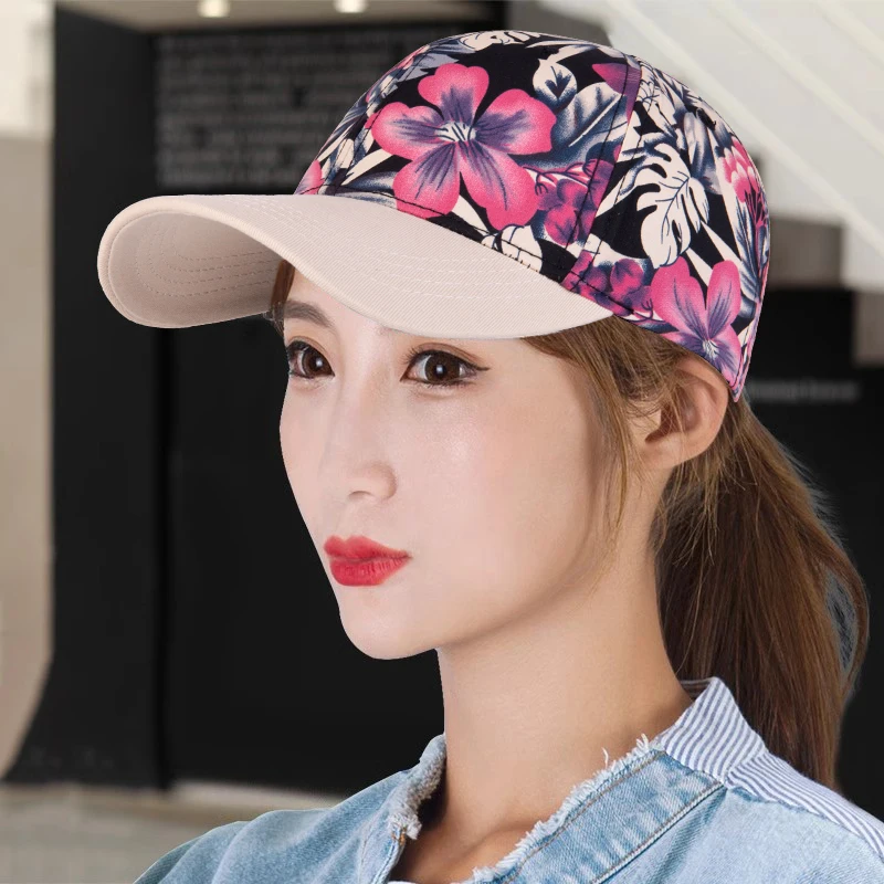 

2025 New Hat Women's Autumn Flower Thin Baseball Hat Outdoor Versatile Sun Hat Fully Matching Trendy Shopping Visor
