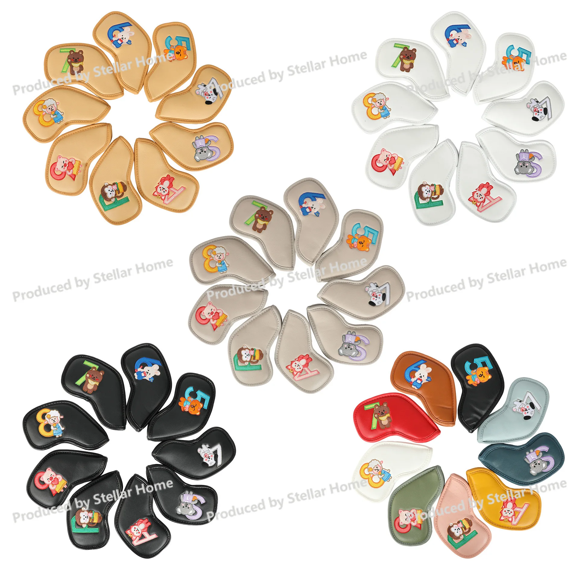 Embroidered Animal Hardcore Cover Golf Head Cover Golf Club Cap Cover