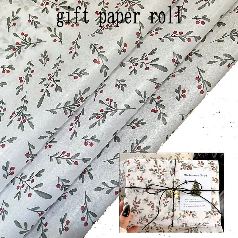 10/30PCS Holly, Berry Rose Tissue Paper 50*35cm Thin Paper Handmade Gift Wrapping Paper Wedding Birthday Party Favor Packaging