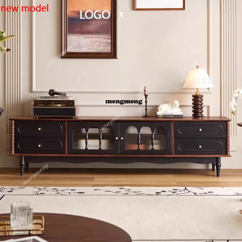 

H132 Retro Luxury Tv Stand With Drawers Storage European Glass Tv Stand With Mount Classic Rack Para Televisão Tv Furniture