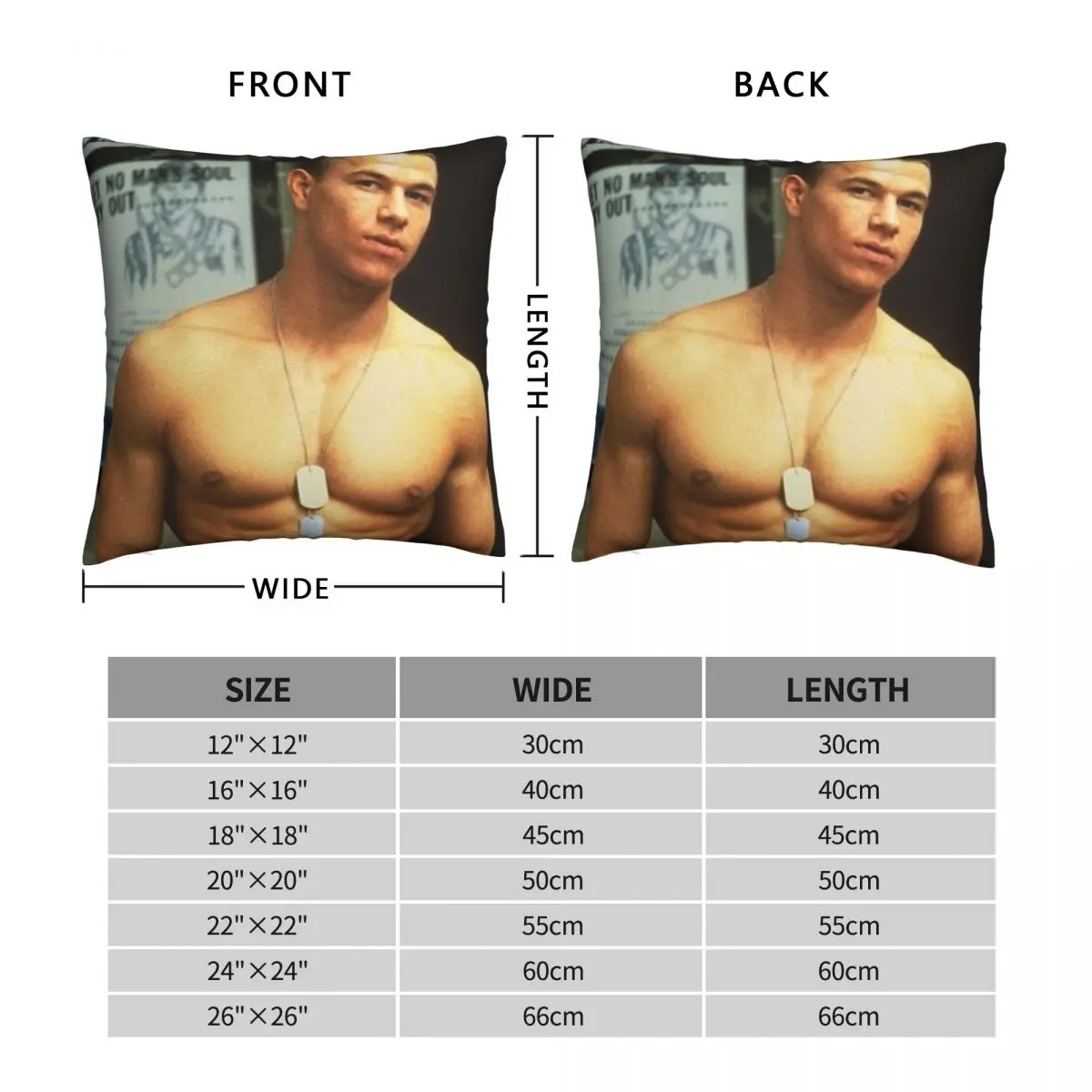 Mark Wahlberg Square Pillowcase Polyester Linen Velvet Creative Zip Decor Pillow Case Home Cushion Case 18