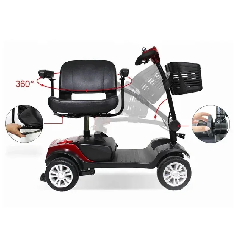 Elderly Electric 4 Wheel Disabled Handicap Folding Foldable Mobility Scooters
