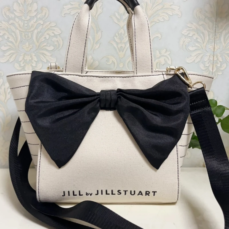 Bowknot Hand Crossbody Bags Women's Japanese Style Casual Zipper Crossbody Bag Female Spring Letter Print Bow Bags