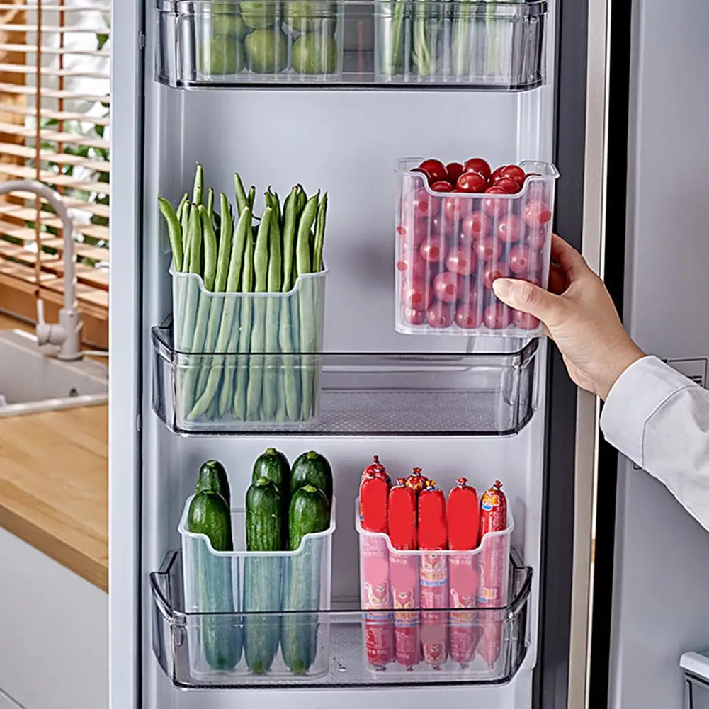 Storage Basket Vertical Design Space-saving High Capacity Refrigerator Side Door Organizer for Refrigerator
