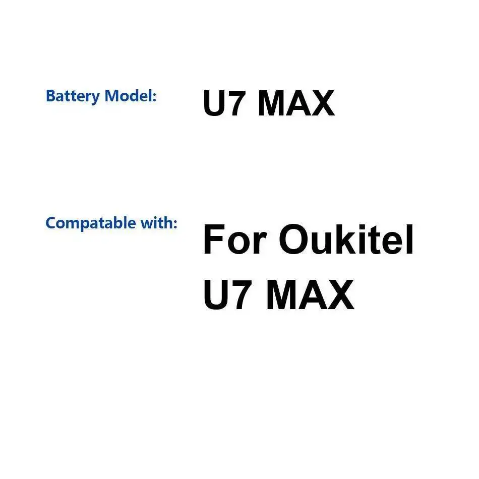 

Fast Charging For Oukitel U7 Max High-Capacity Mobile Phone Battery 2500Mah