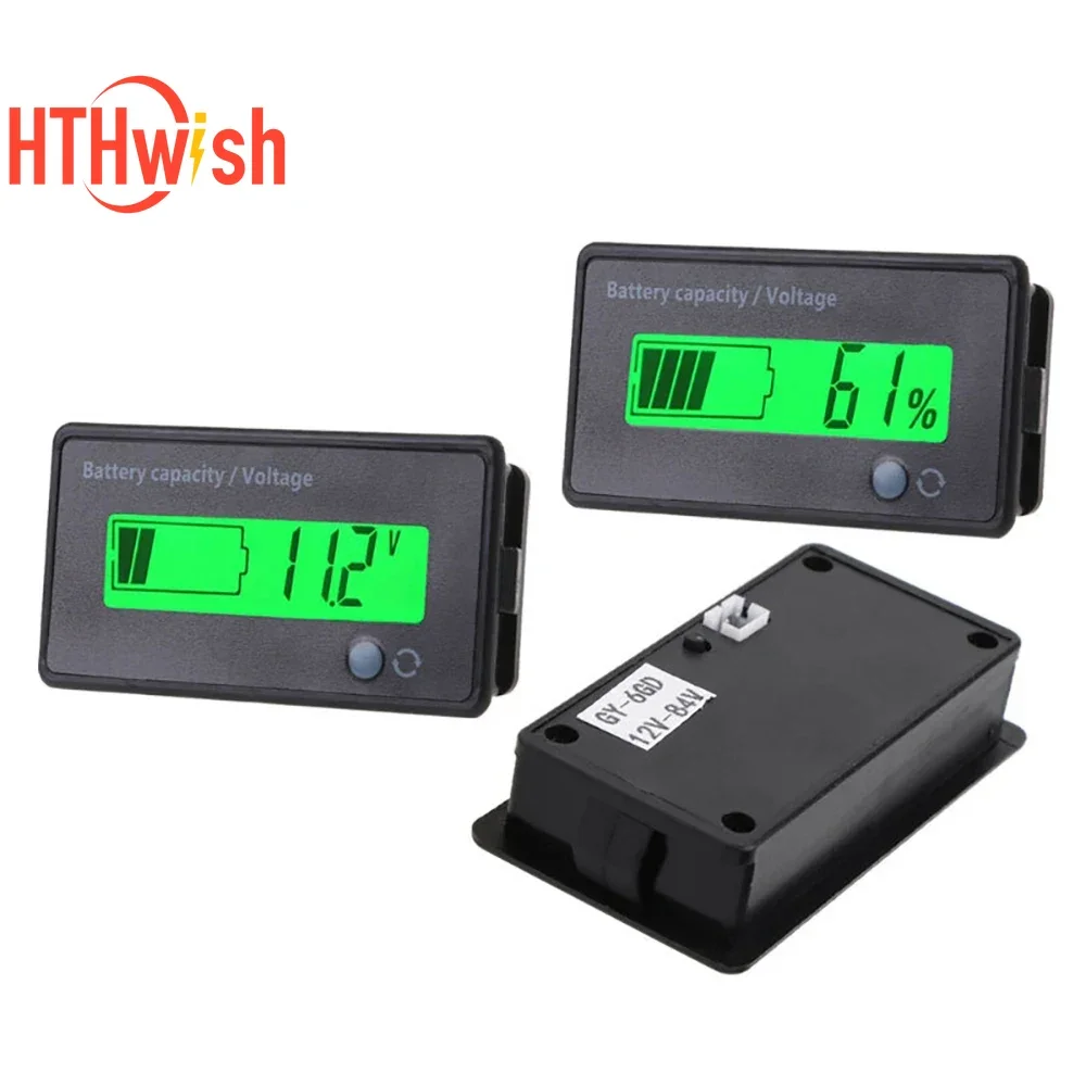 LED Digital Voltmeter Voltage Meter Tester 12V/24V/36V/48V Acid Lead Lifepo4 Lithium Battery Capacity Indicator Car Motorcycle
