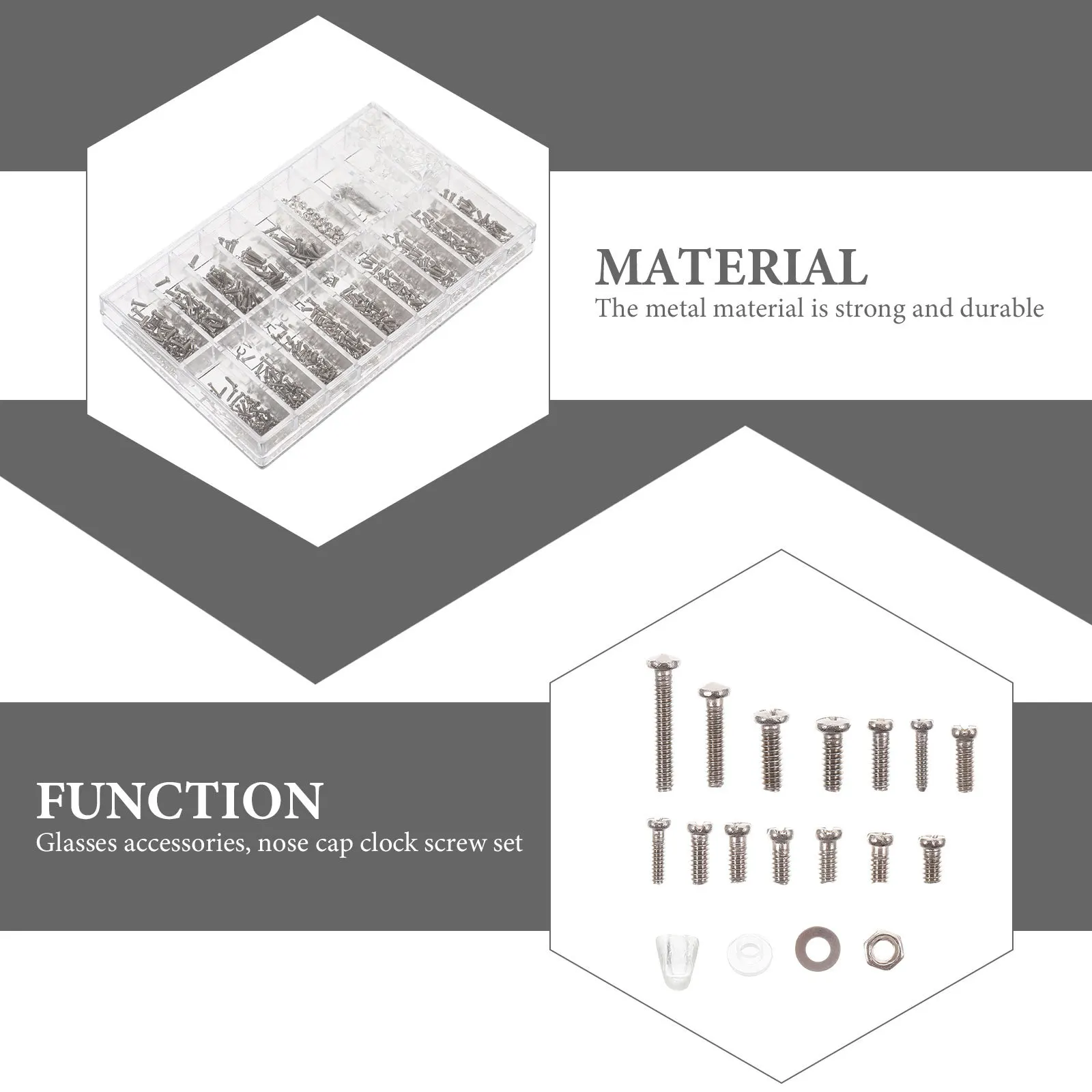 

1Set Eyeglass Screw Kit Sturdy Trustworthy Tool Multiple Jobs Precise Equipment Watches Mobile Phones Clocks Eyewear Supplies