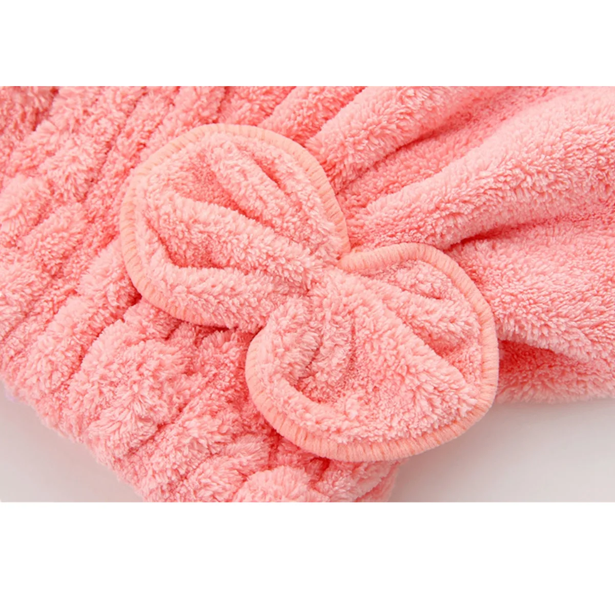 1Pc Ręczniki z mikrofibry do suszenia włosów Chusta na głowę z kokardką Czepek prysznicowy Turban do włosów Czepek kąpielowy na kręcone długie mokre włosy Prezent — zdjęcie 7