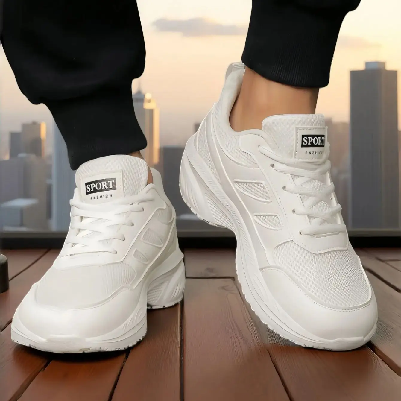 

Новые мужские повседневные спортивные кроссовки 2026 года, модный дизайн с толстой подошвой, инновационная мужская обувь для спорта, пеших прогулок и альпинизма