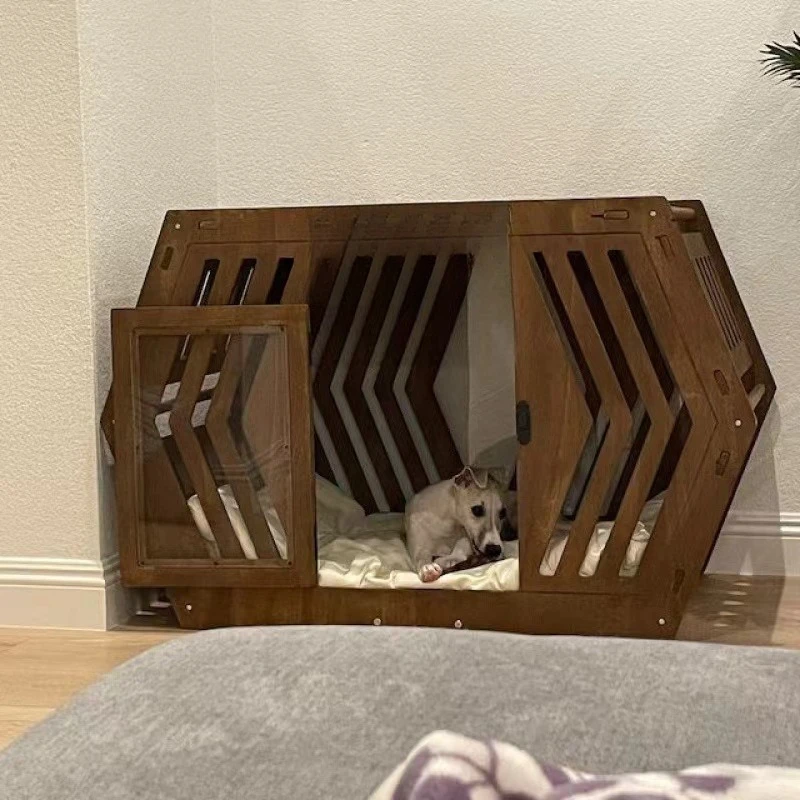 

Pet kennel dog solid wood ventilated and breathable outdoor wooden all-season house