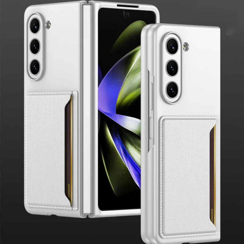 

Folding Slim Thin Phone Case For Samsung Galaxy Z Fold 5 Shockproof Card Slot Back Cover for Samsung Z Fold 5