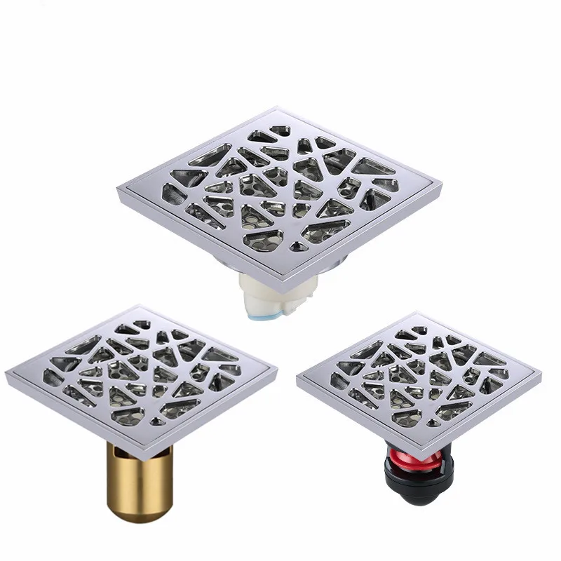 Square Shower Grate Waste Tile Insert Floor Drain Anti-odor Shower Drainer Hair Catcher Strainer for Bathroom Toilet Accessories