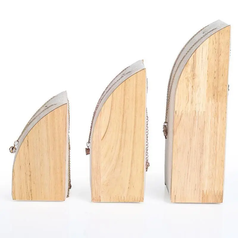New Solid Wood Necklace Display Stand Jewelry Rack Pendant Holder Curved Jewelry Display Props Jewelry Packaging