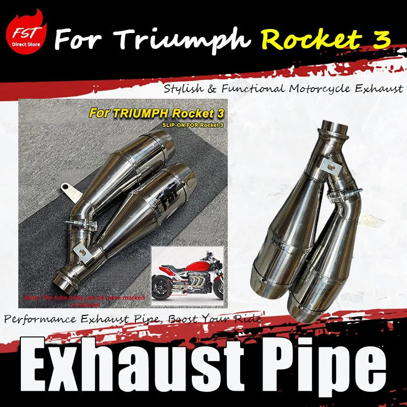 For Triumph Rocket 3 FST Handmade Modified Exhaust Pipe For Motorcycle Performance Exhaust Pipe, Boost Your Ride