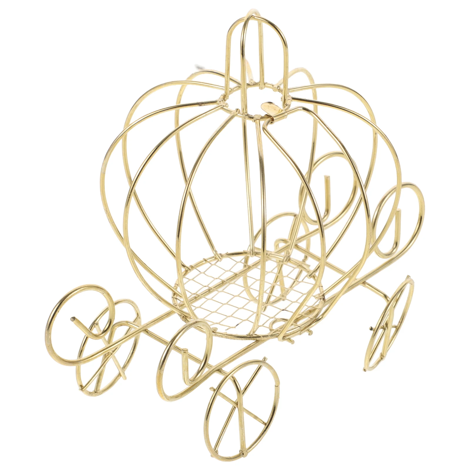 

Pumpkin Cart Candy Box Metal Container Wedding Party Favors Storage Display Gold Metal Candy Box Decorative Carriage