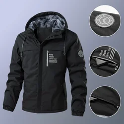 UETEEY Hooded Aviator Jackets for Men Hiking Hunting Windbreaker Thicken Warm Fleece Male Leisure Clothing 2026 Outdoor Workwear