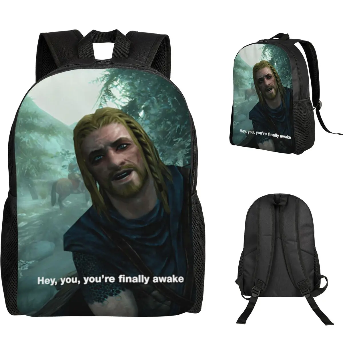 

Рюкзак Skyrim "Hey You You're Finally Awake" для студентов, школьников, мальчиков и девочек, сумка для книг, школьная сумка, сумка для ноутбука, сумка через плечо