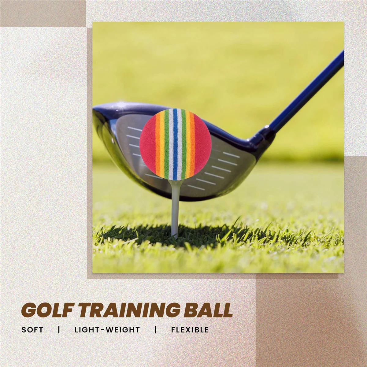 

A79I 50pcs Golf Swing Training Aids Indoor Practice Sponge Foam Rainbow Balls