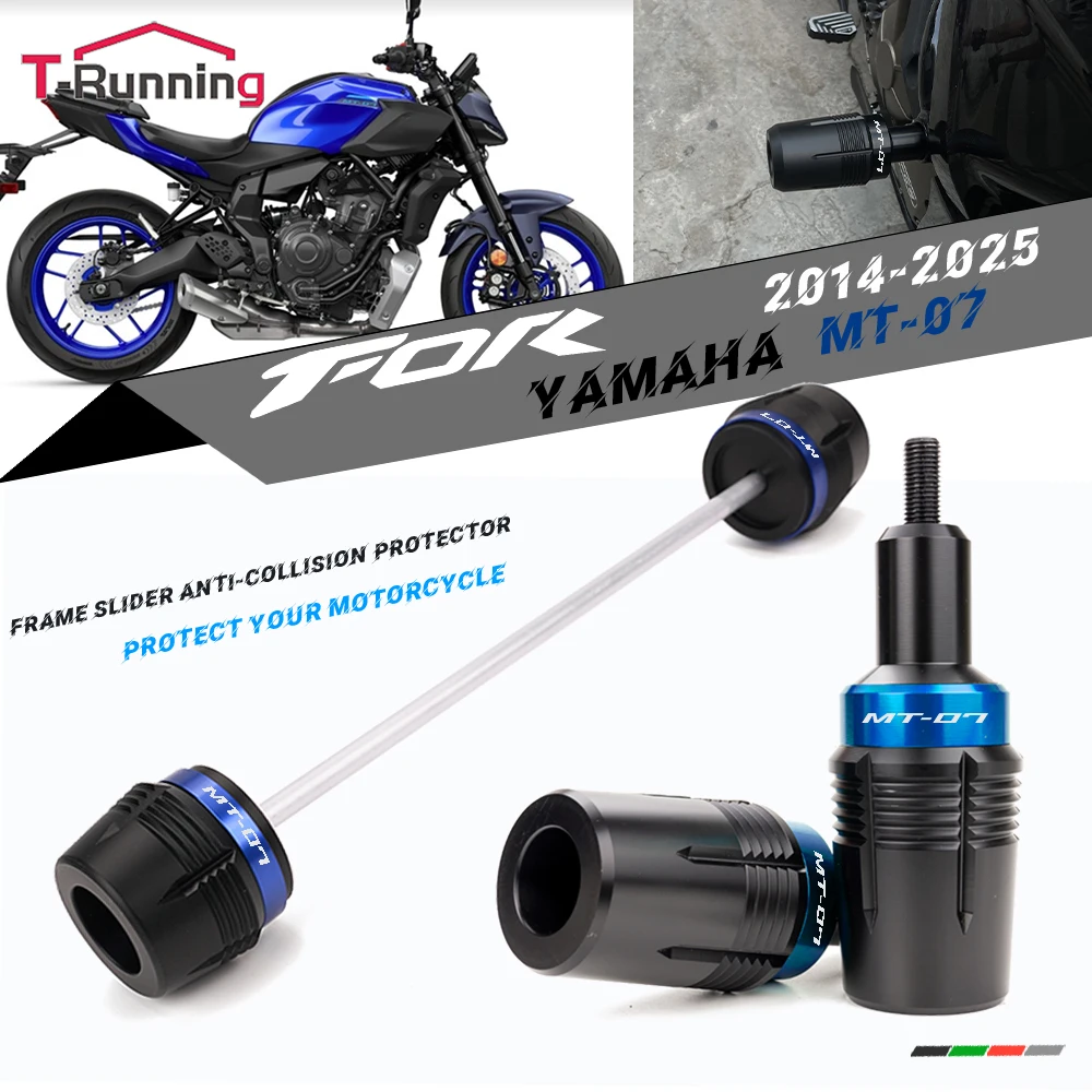 

Для YAMAHA MT-07 MT07 MT 2014-2024 2025 мотоциклетная защита от столкновений, защита двигателя, передняя и задняя вилка, слайдер, защита от столкновений