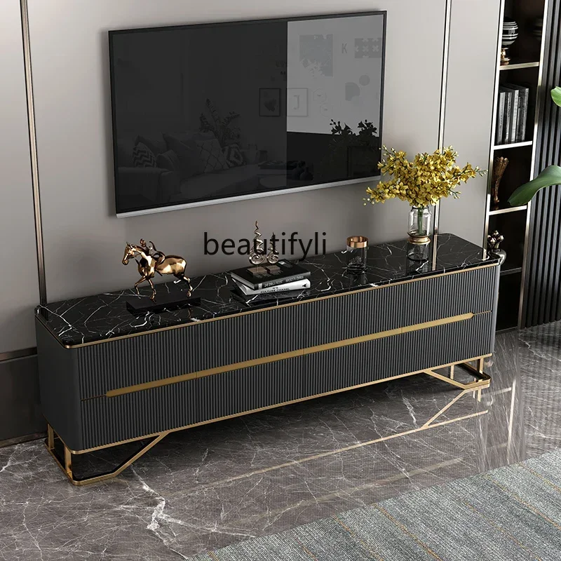 

K18 Light luxury simple modern living room TV background wall cabinet bedroom slate video cabinet