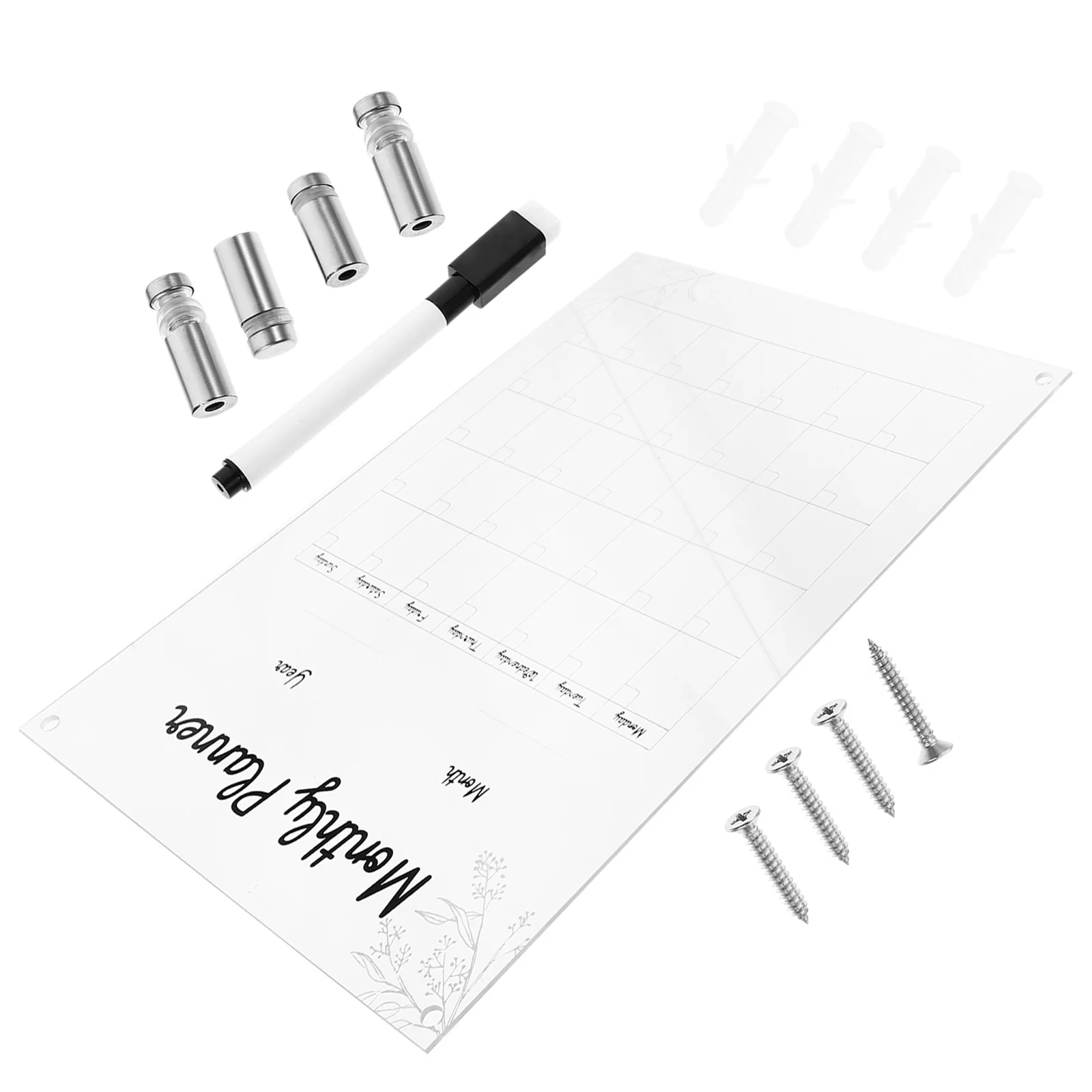 1 Set Of Acrylic Memo Clear Erasable Message For Home Office Cafe Wall Mount Sign Hanging Planning Board Decorative Writing