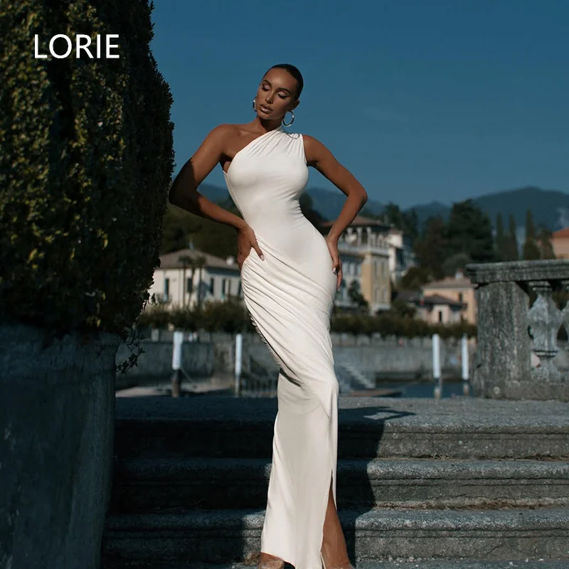 

LORIE Classical A-line One Shoulder Wedding Dresses Sexy Side Split Bridal Gown Luxury Wedding Gowns Customized 2025