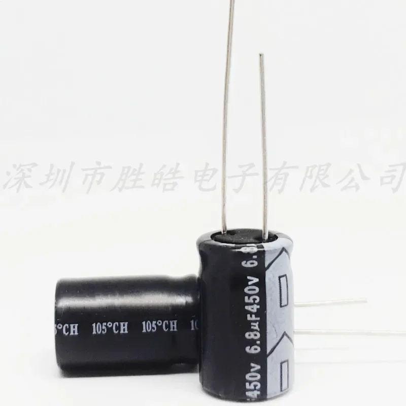 (10PCS)  450V6.8UF  Volume：10X16   Aluminum Electrolytic Capacitors  High Quality   Straight Plug